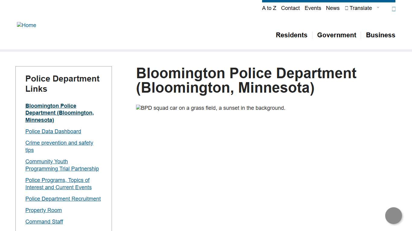 Bloomington Police Department (Bloomington, Minnesota) City of Bloomington MN